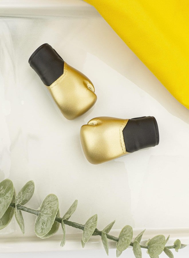 AQKILO Boxing Gloves Mini Finger Puppets, Knock Out Your Stress! Weird Stuff Random White Elephant Gifts, Gold - 2Pcs - Image 2